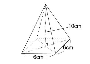 中学数学・高校受験chu-su- 四角すいの体積　図１