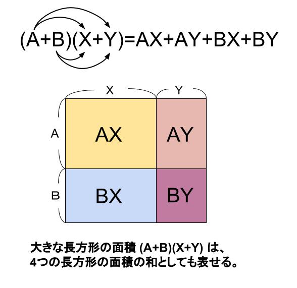 中学数学・高校受験chu-su- 多項式と多項式の乗法　分配法則　図２