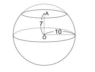 中学数学・高校受験chu-su- 球の切断面　三平方の定理　図１