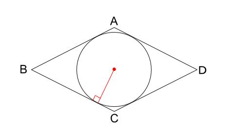 中学数学・高校受験chu-su- ひし形の内接円　図2