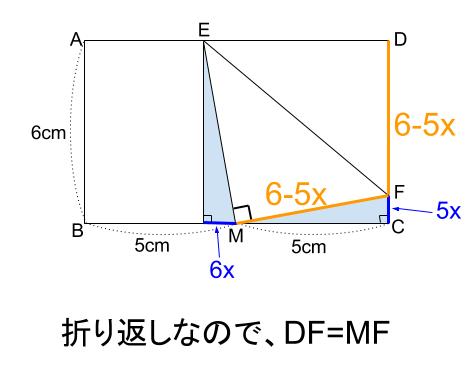 中学数学・高校受験chu-su- 折り返しと三平方の定理　図５