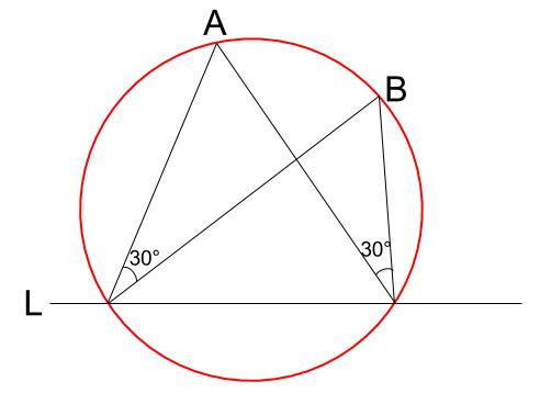 中学数学・高校受験chu-su-作図 円周角の利用30度　図３